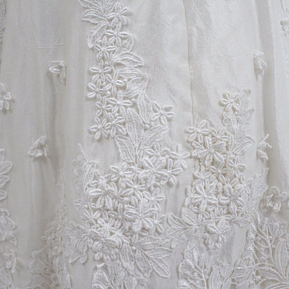 Wedding Dress Vintage 70s 4 6 Floral Lace Princess Gown White Boho Full A-line - Picture 8 of 14
